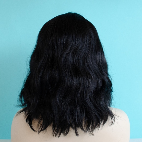 Color #1B Black Wavy Lace Front Wig - Picture 3 of 7